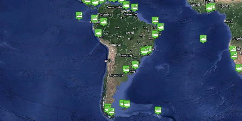 Map of South American Cruise Region