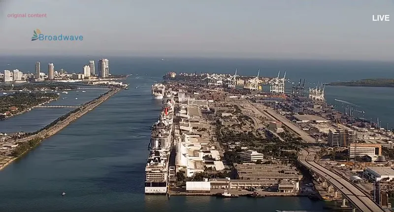 Port Miami - Aerial, Miami, Florida Webcam / Camera