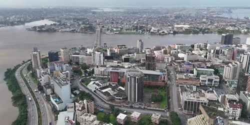 Aerial view of the the Port of Abidjan, Ivory Coast