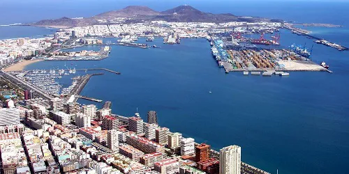 Aerial view of the Port of Las Palmas, Grand Canary Island, Canary Islands
