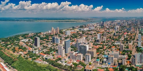 Aerial view of the the Port of Maputo, Mozambique