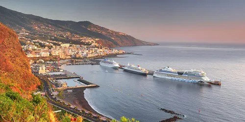 Aerial view of the Port of Santa Cruz, La Palma, Canary Islands