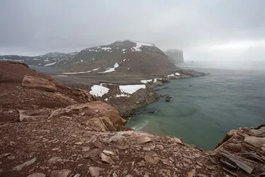 Aerial view of the the Port of Bear Island, Norway