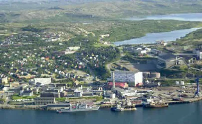 Aerial view of the the Port of Kirkenes, Norway