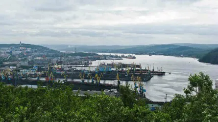 Aerial view of the Port of Murmansk, Russia