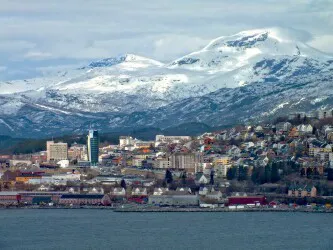 Aerial view of the Port of Narvik, Norway