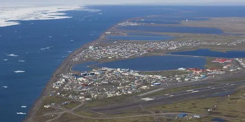 Aerial view of the Port of Utqiaġvik (Barrow), Alaska