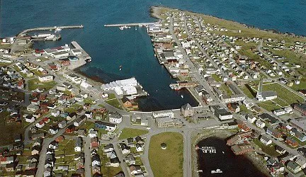 Aerial view of the the Port of Vardø, Norway