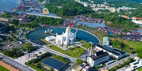 Aerial view of the the Port of Bandar Seri Begawan, Brunei