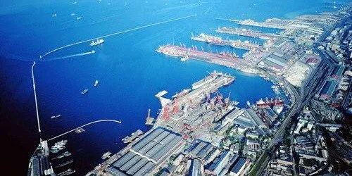 Aerial view of the the Port of Dalian, China