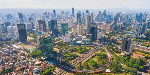 Aerial view of the the Port of Jakarta, Indonesia