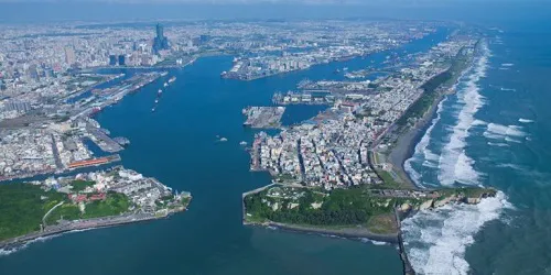 Aerial view of the the Port of Kaohsiung, Taiwan