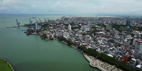 Aerial view of the the Port of Makassar, Indonesia