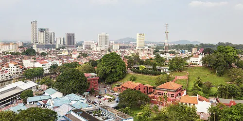 Aerial view of the the Port of Malacca, Malaysia