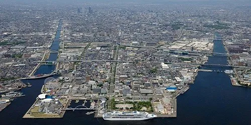 Aerial view of the the Port of Nagoya, Japan