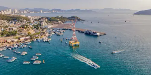 Aerial view of the the Port of Nha Trang, Vietnam