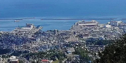 Aerial view of the the Port of Otaru, Sapporo, Japan