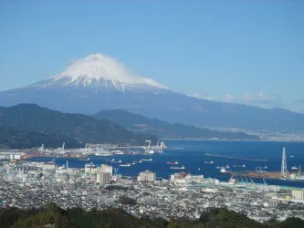 Aerial view of the the Port of Shimizu, Japan