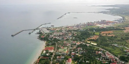 Aerial view of the the Port of Sihanoukville, Cambodia
