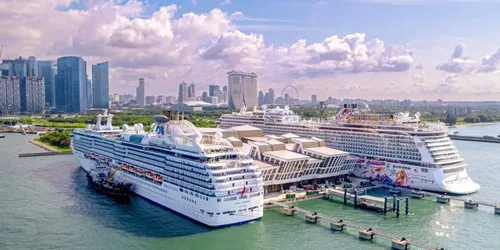 Aerial view of the Port of Singapore