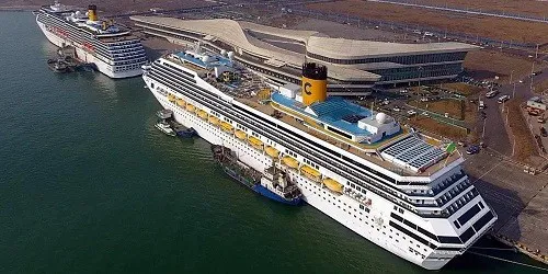 Aerial view of the the Port of Tianjin, China
