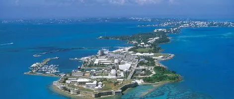 Aerial view of the Port of Ireland Island, Bermuda