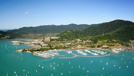 Aerial view of the the Port of Airlie Beach, Queensland