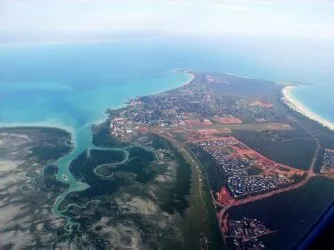Aerial view of the the Port of Broome, Western Australia