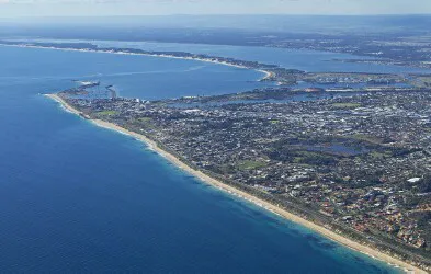 Aerial view of the the Port of Bunbury, Western Australia