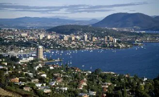 Aerial view of the the Port of Hobart, Tasmania