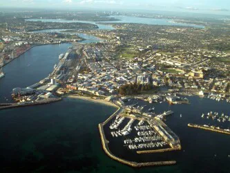 Aerial view of the Port of Perth (Fremantle), Western Australia