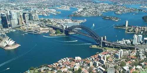 Aerial view of the Port of Sydney, New South Wales