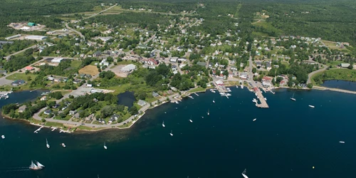 Aerial view of the the Port of Baddeck, Nova Scotia, Canada