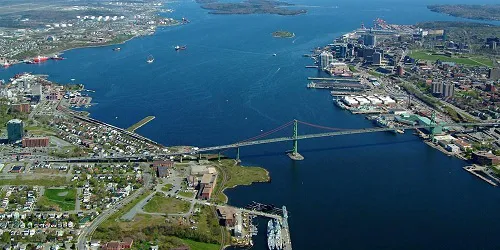 Aerial view of the Port of Halifax, Nova Scotia, Canada