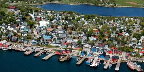 Aerial view of the the Port of Lunenburg, Nova Scotia, Canada