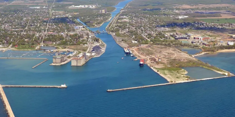 Aerial view of the Port Colborne, Ontario, Canada