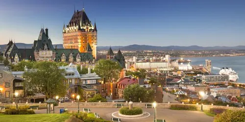 Aerial view of the Port of Quebec City, Quebec, Canada