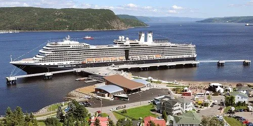 Aerial view of the the Port of Saguenay (La Baie), Quebec, Canada