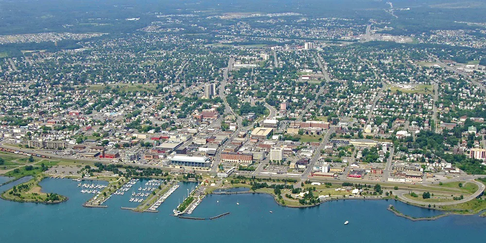 Aerial view of the the Port of Thunder Bay, Ontario, Canada