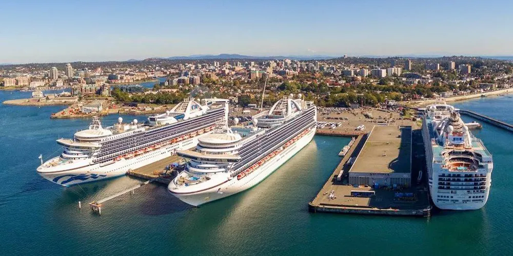 Aerial view of the Port of Victoria, British Columbia, Canada