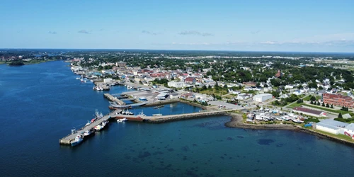Aerial view of the Port of Yarmouth, Nova Scotia, Canada