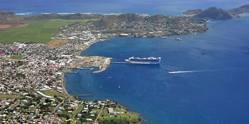 Aerial view of the the Port of Basseterre, St. Kitts