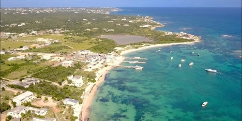 Aerial view of the the Port of Blowing Point, Anguilla