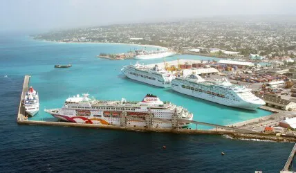 Aerial view of the Port of Bridgetown, Barbados