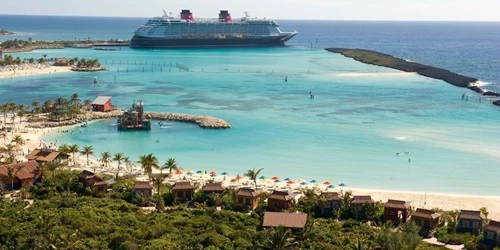 Aerial view of the Port of Castaway Cay, Bahamas
