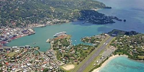 Aerial view of the the Port of Castries, St. Lucia