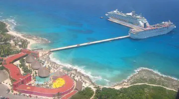 Aerial view of the Port of Costa Maya, Mexico