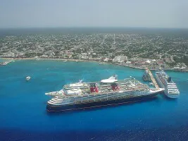Aerial view of the the Port of Cozumel, Mexico
