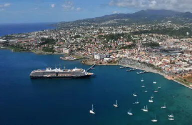 Aerial view of the Port of Fort-de-France, Martinique