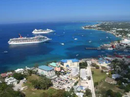 Aerial view of the the Port of Grand Cayman, Cayman Islands